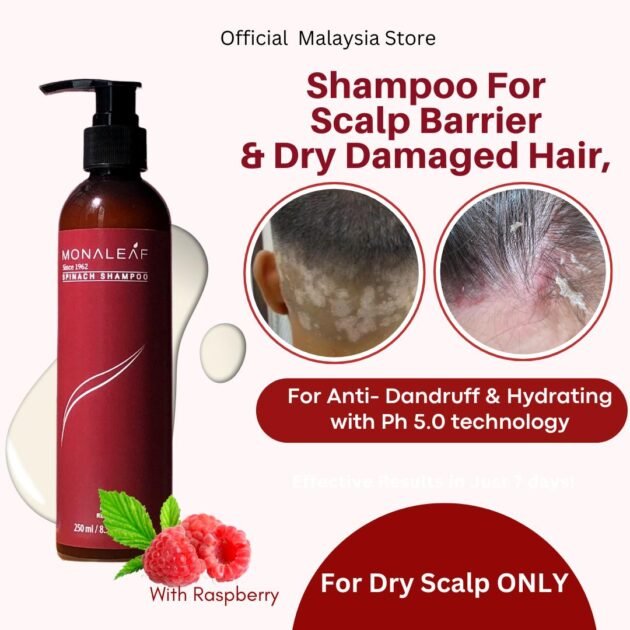 Spinach Shampoo For Scalp Barrier & Dry Damaged Hair 250ml - Image 2